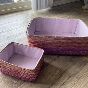 set of 2 purple baskets